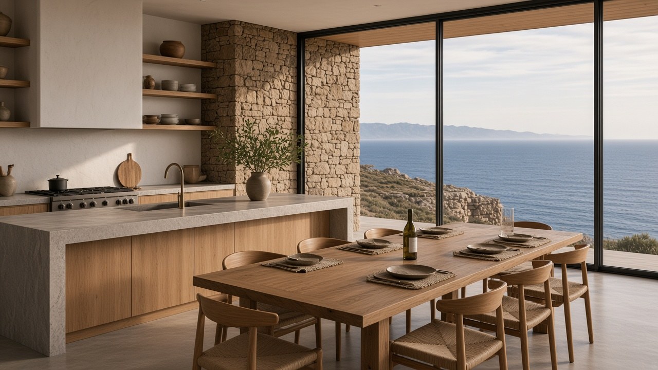 Villa Stilte kitchen and dining area